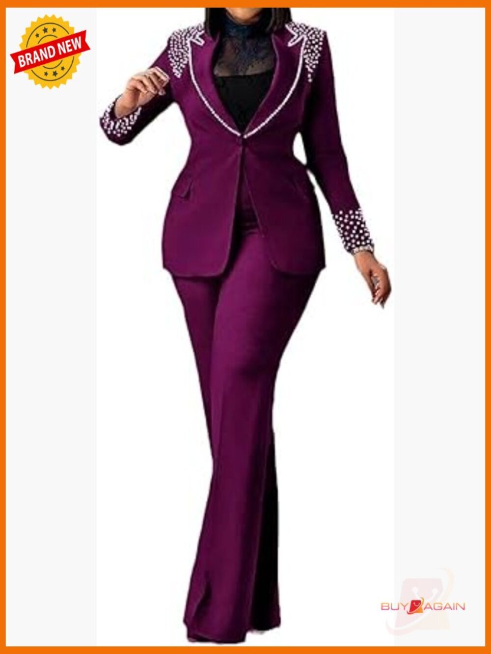 Women's 2-Piece Blazer & Wide Leg Pantsuit Set Business Casual Work Outfits